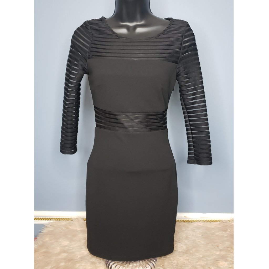 Lulus Perfect Mesh Black Bodycon Dress - Size Xs